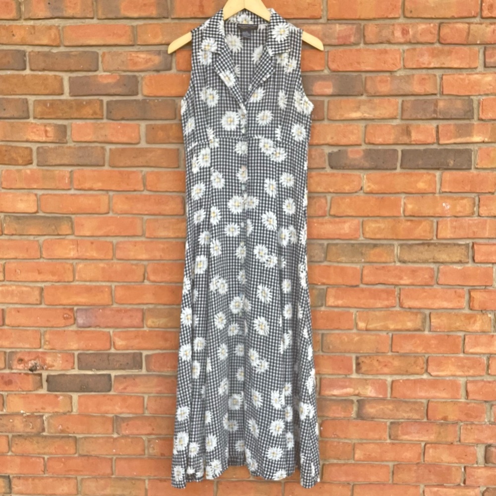 Vintage Metropolitan Maxi Dress Empire Waist Floral Flared Sz 4